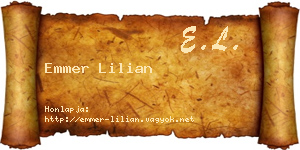 Emmer Lilian névjegykártya
